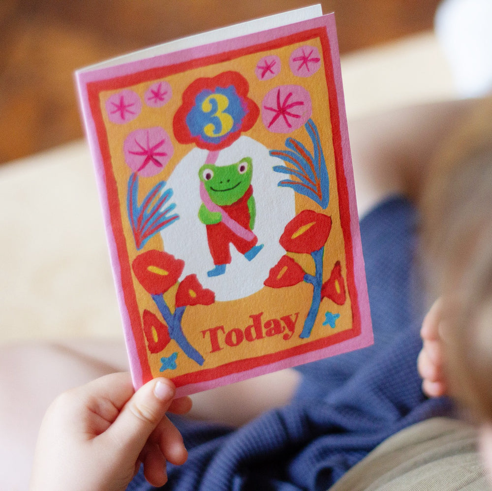3 Today Froggie Greetings Card