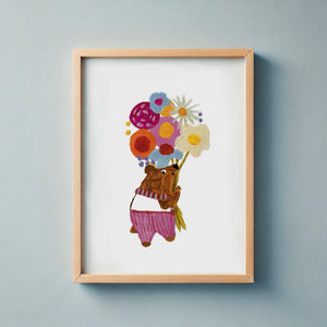 Bear Bouquet Art Print / Poster Print