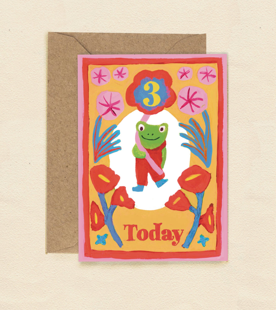 3 Today Froggie Greetings Card