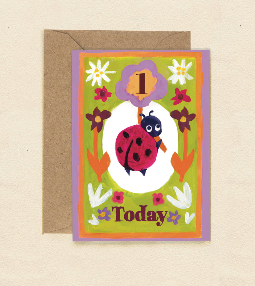 1 Today Lady Bug Greetings Card